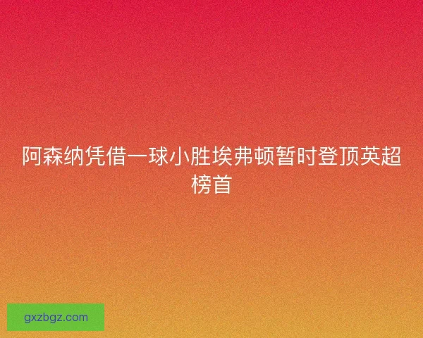 阿森纳凭借一球小胜埃弗顿暂时登顶英超榜首